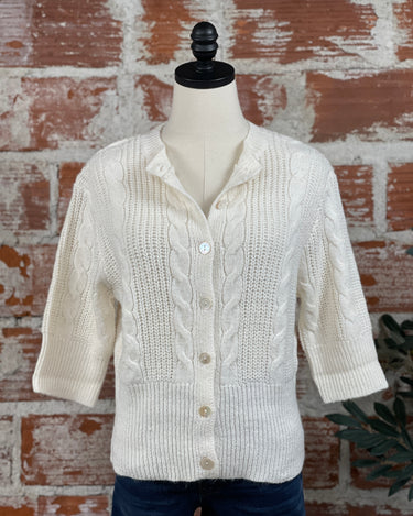 Sanctuary Fuzzy Cable Sweater in Light Oat-132 - Sweaters S/S (Dec - May)-Little Bird Boutique