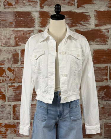 Kut from the Kloth Rumi Trucker Jacket in White-145 Denim Jackets-Little Bird Boutique