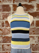Talia Sweater Tank in Navy Multi Stripe-132 - Sweaters S/S (Dec - May)-Little Bird Boutique