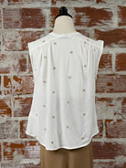 Dex Star Top in Ecru and Taupe-112 - Woven Top S/S (Dec - May)-Little Bird Boutique