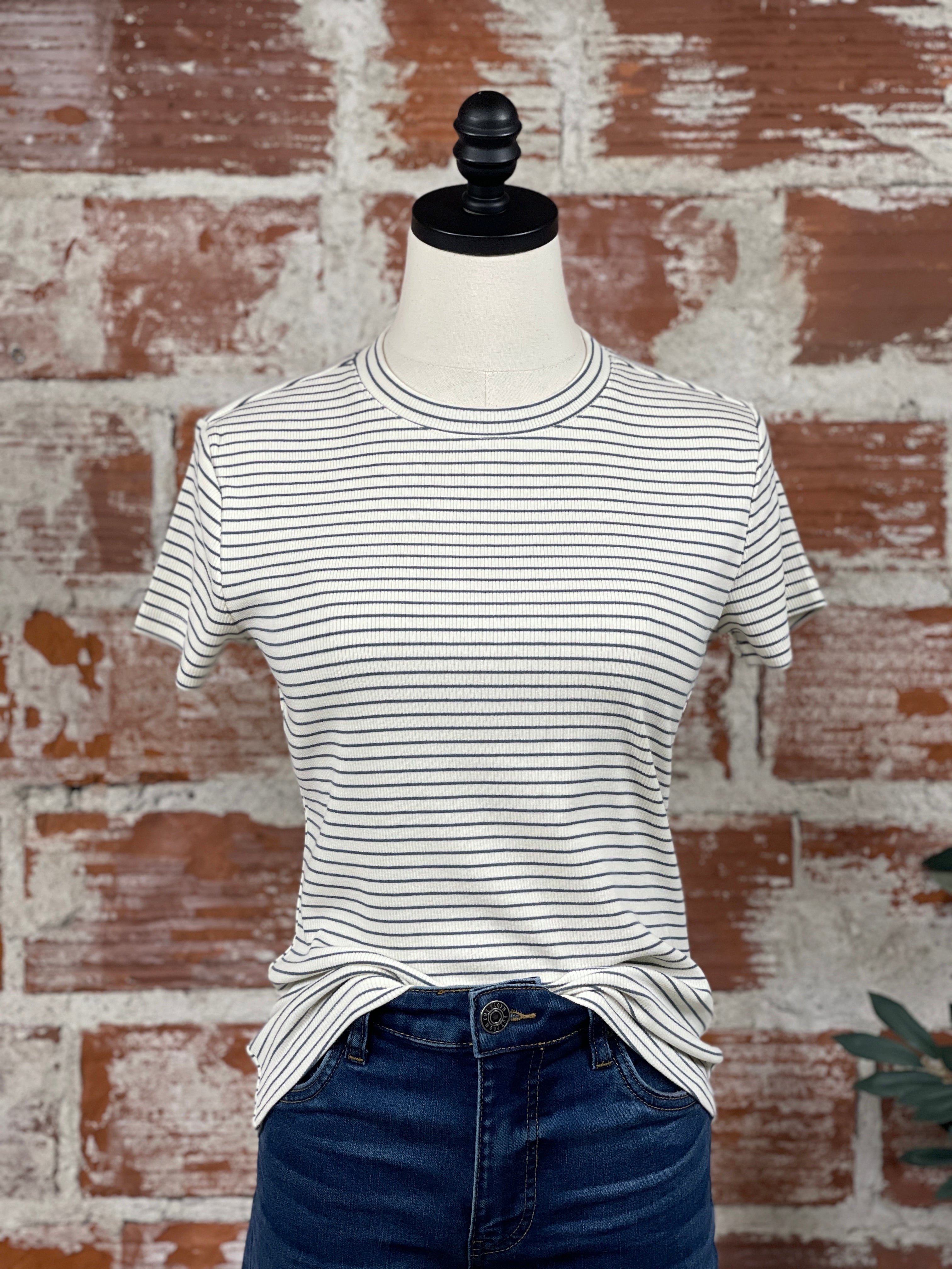 Thread and Supply Annie Top in Cream and Navy-122 - Jersey Tops S/S (Dec - May)-Little Bird Boutique