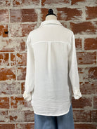 Dex Gauze Top in White-112 - Woven Top S/S (Dec - May)-Little Bird Boutique