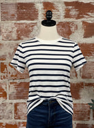 Thread and Supply Asher Tee in White and Navy Stripe-122 - Jersey Tops S/S (Dec - May)-Little Bird Boutique