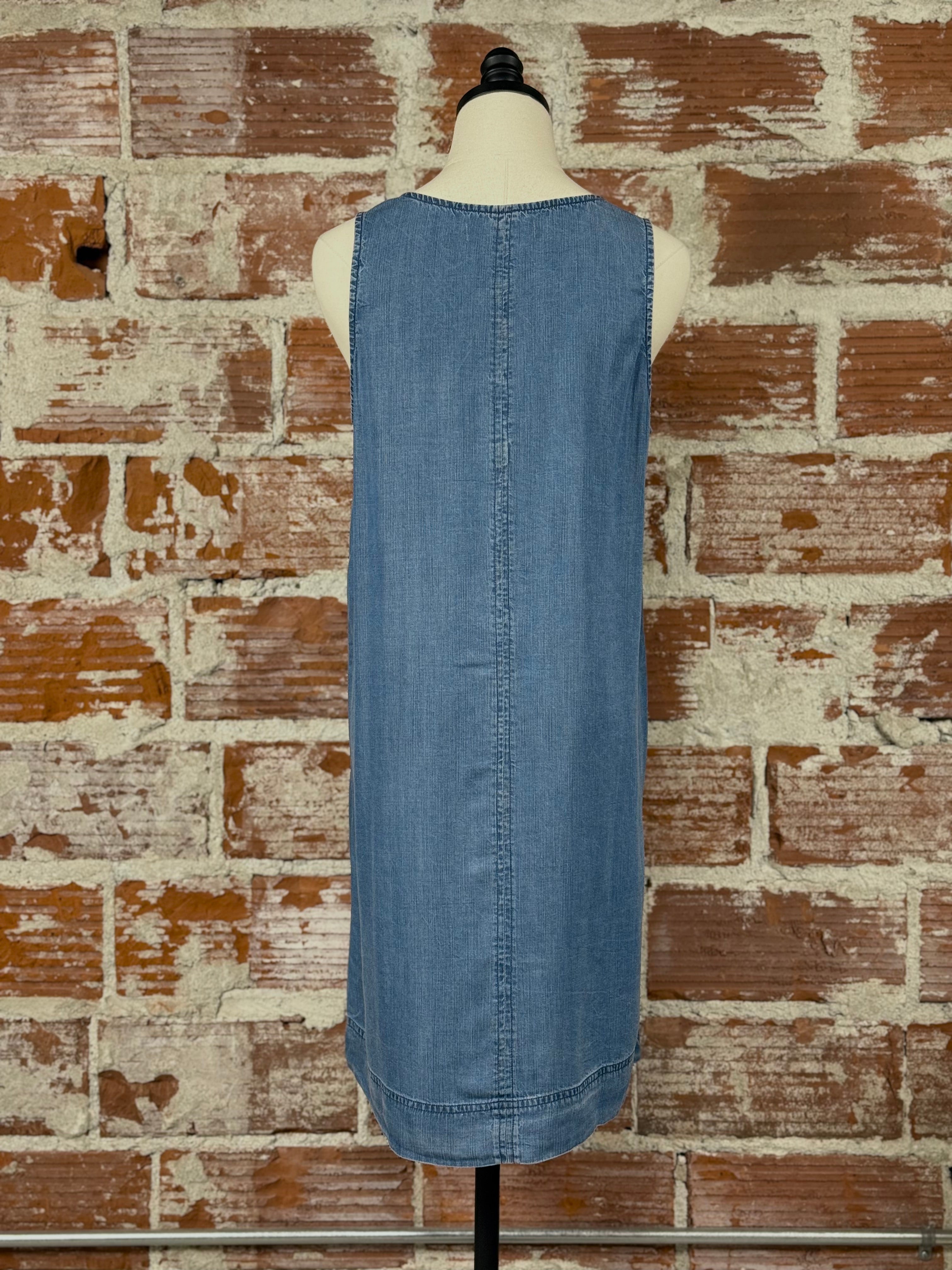 Fairchild Tank Dress in Medium Wash-151 Dresses - Short-Little Bird Boutique