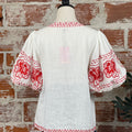 THML Blake Embroidery Top in Red-112 - Woven Top S/S (Dec - May)-Little Bird Boutique