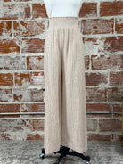 Be Chill Pants in Almond Stripe-220 Pants-Little Bird Boutique