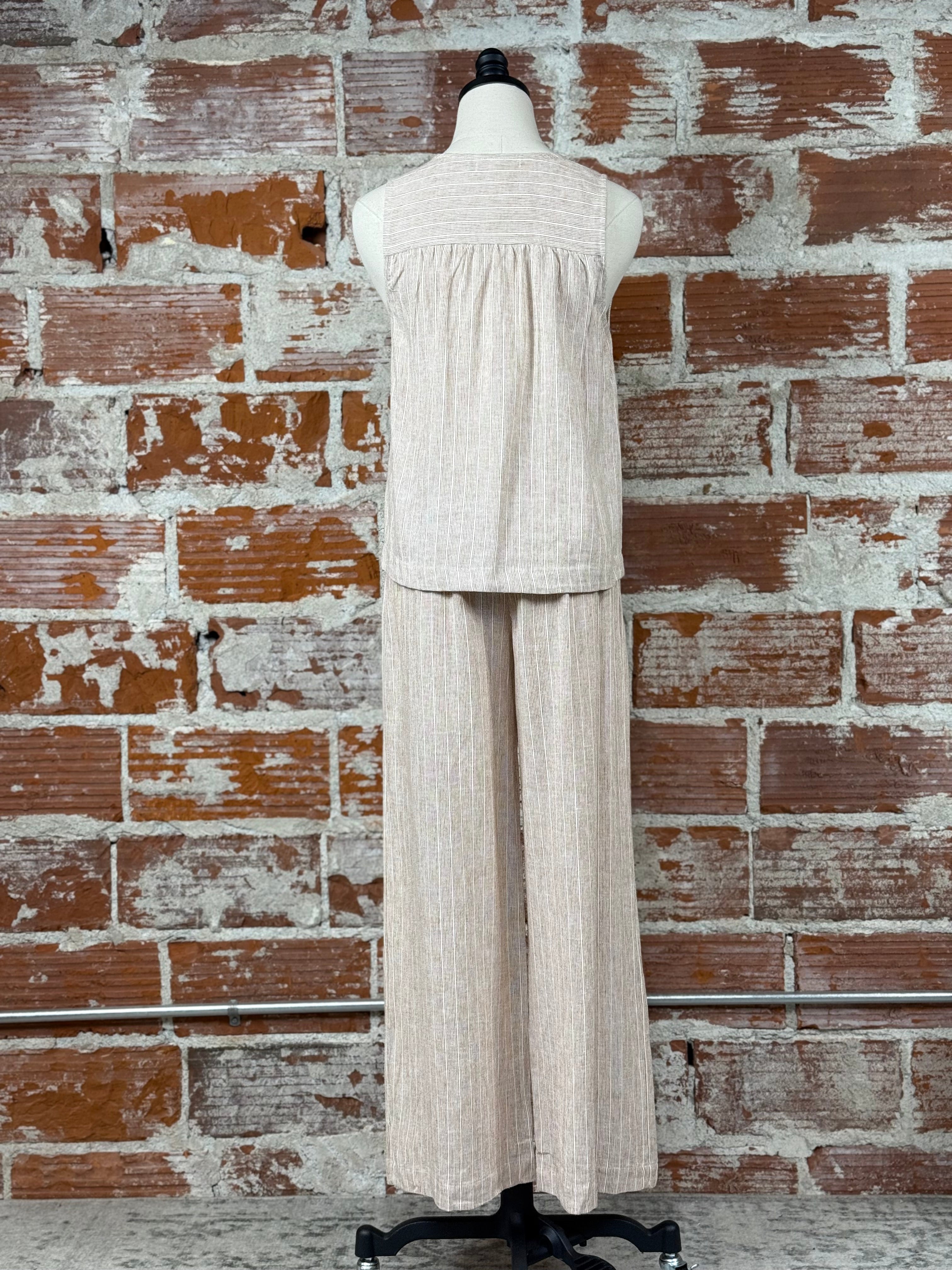 Chill Tank in Almond-112 - Woven Top S/S (Dec - May)-Little Bird Boutique