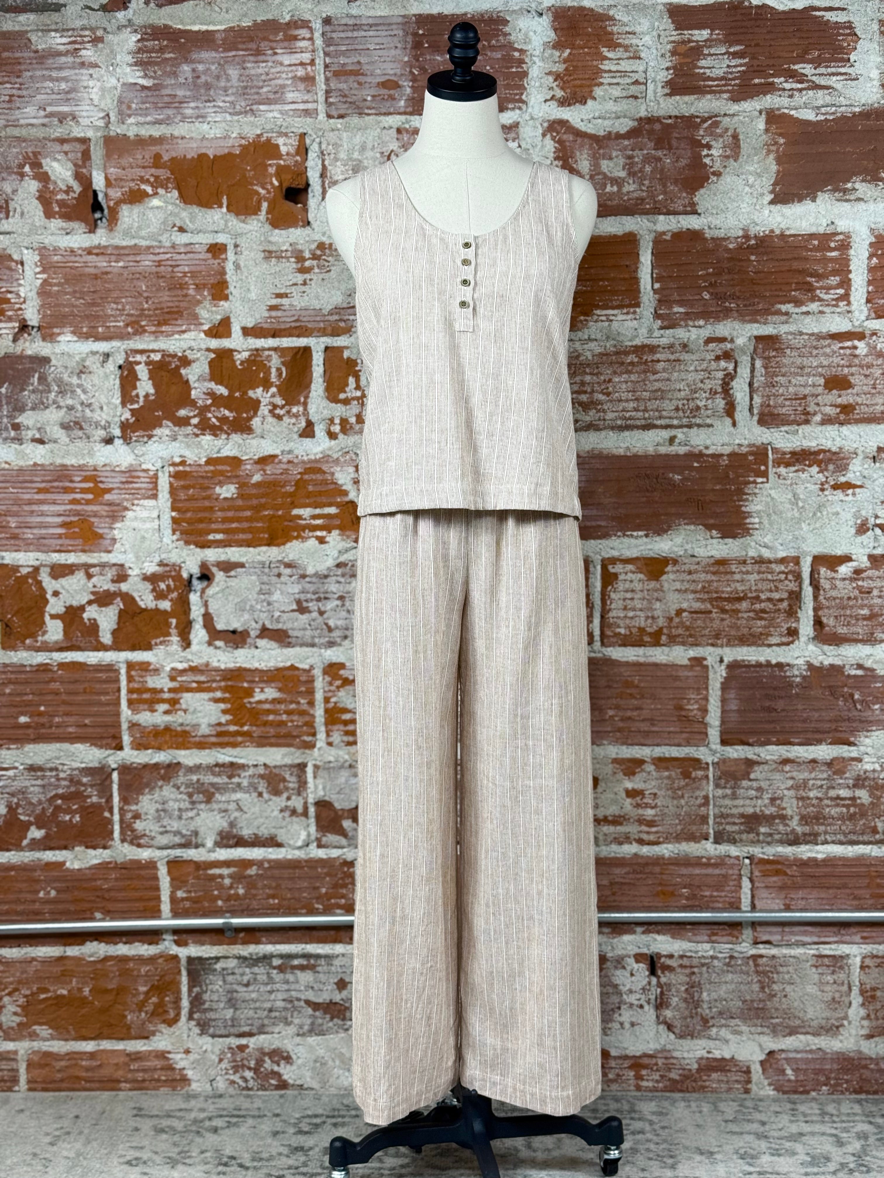 Chill Tank in Almond-112 - Woven Top S/S (Dec - May)-Little Bird Boutique