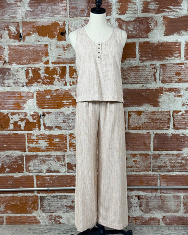 Chill Tank in Almond-112 - Woven Top S/S (Dec - May)-Little Bird Boutique