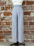 Be Chill Pants in Denim Blue Stripe-220 Pants-Little Bird Boutique