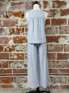 Be Chill Pants in Denim Blue Stripe-220 Pants-Little Bird Boutique