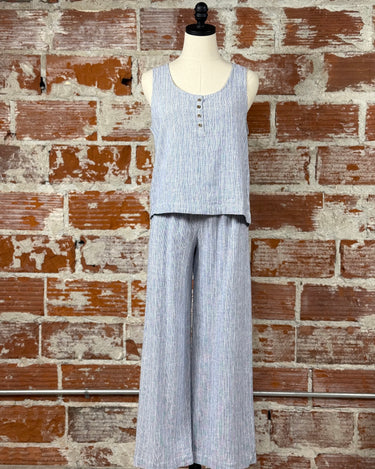 Chill Tank in Denim Blue-112 - Woven Top S/S (Dec - May)-Little Bird Boutique