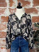 Z Supply Wren Ari Floral Bouse in Parchment-112 - Woven Top S/S (Dec - May)-Little Bird Boutique