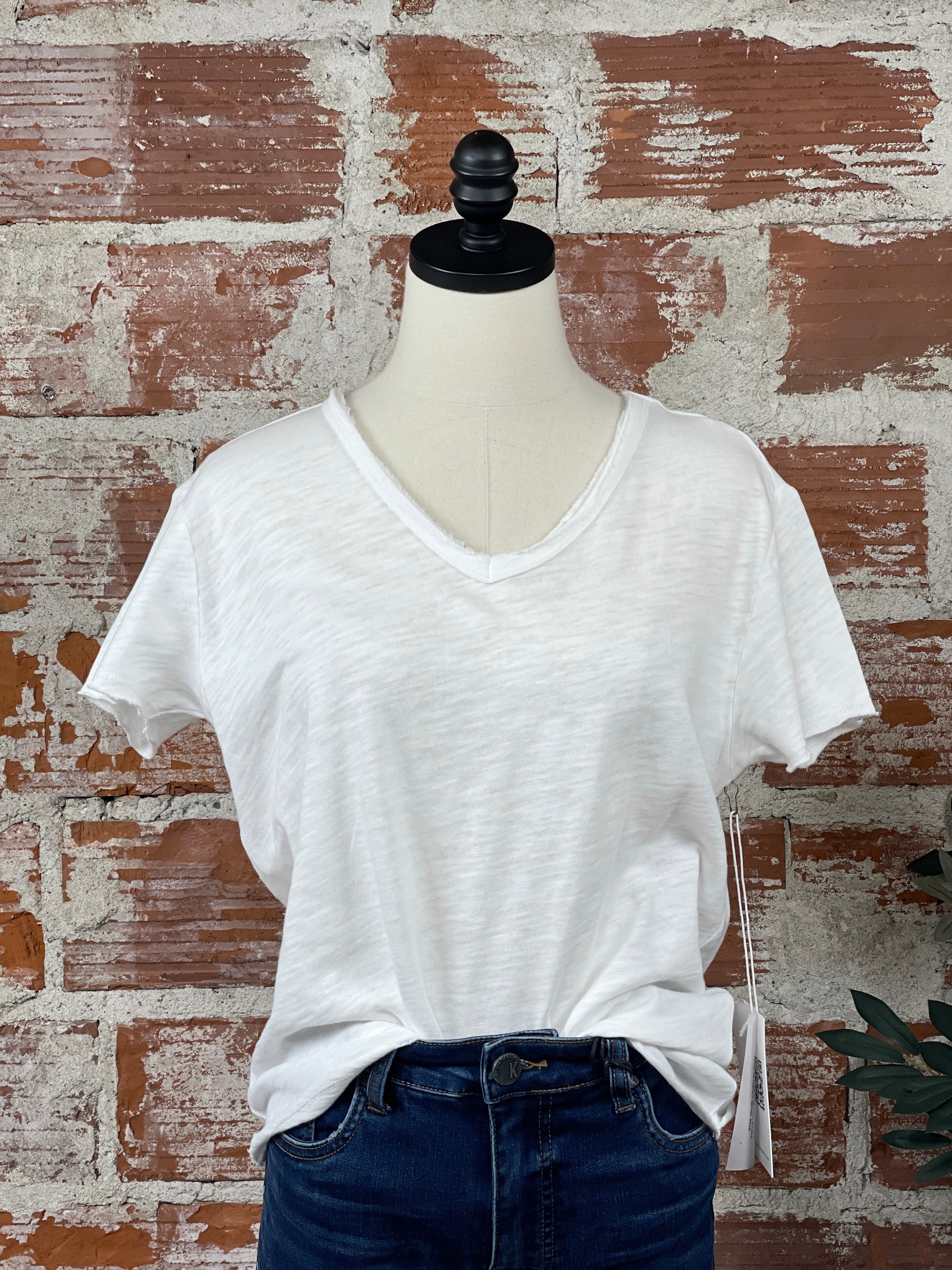 Dear John Vanya Tee in White-122 - Jersey Tops S/S (Dec - May)-Little Bird Boutique