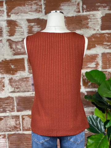 Liverpool Boat Neck Ribbed Top in Cinnamon