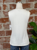 Liverpool Boat Neck Ribbed Top in Snow-123 Jersey Tops - Sleeveless-Little Bird Boutique