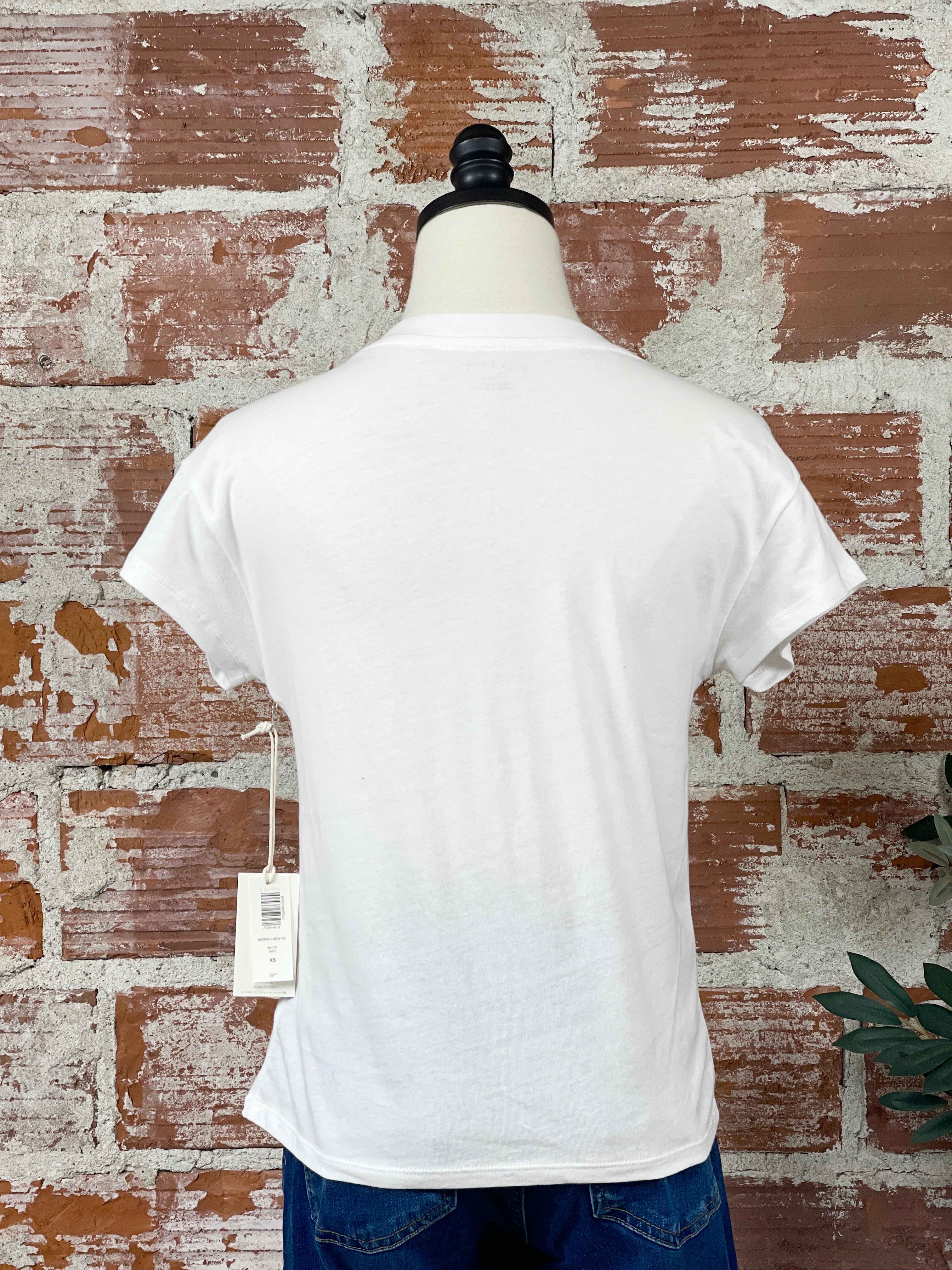 Z Supply Modern V-Neck Tee in White-122 - Jersey Tops S/S (Jan - June)-Little Bird Boutique