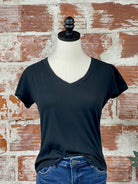 Z Supply Modern V-Neck Tee in Black-122 - Jersey Tops S/S (Jan - June)-Little Bird Boutique