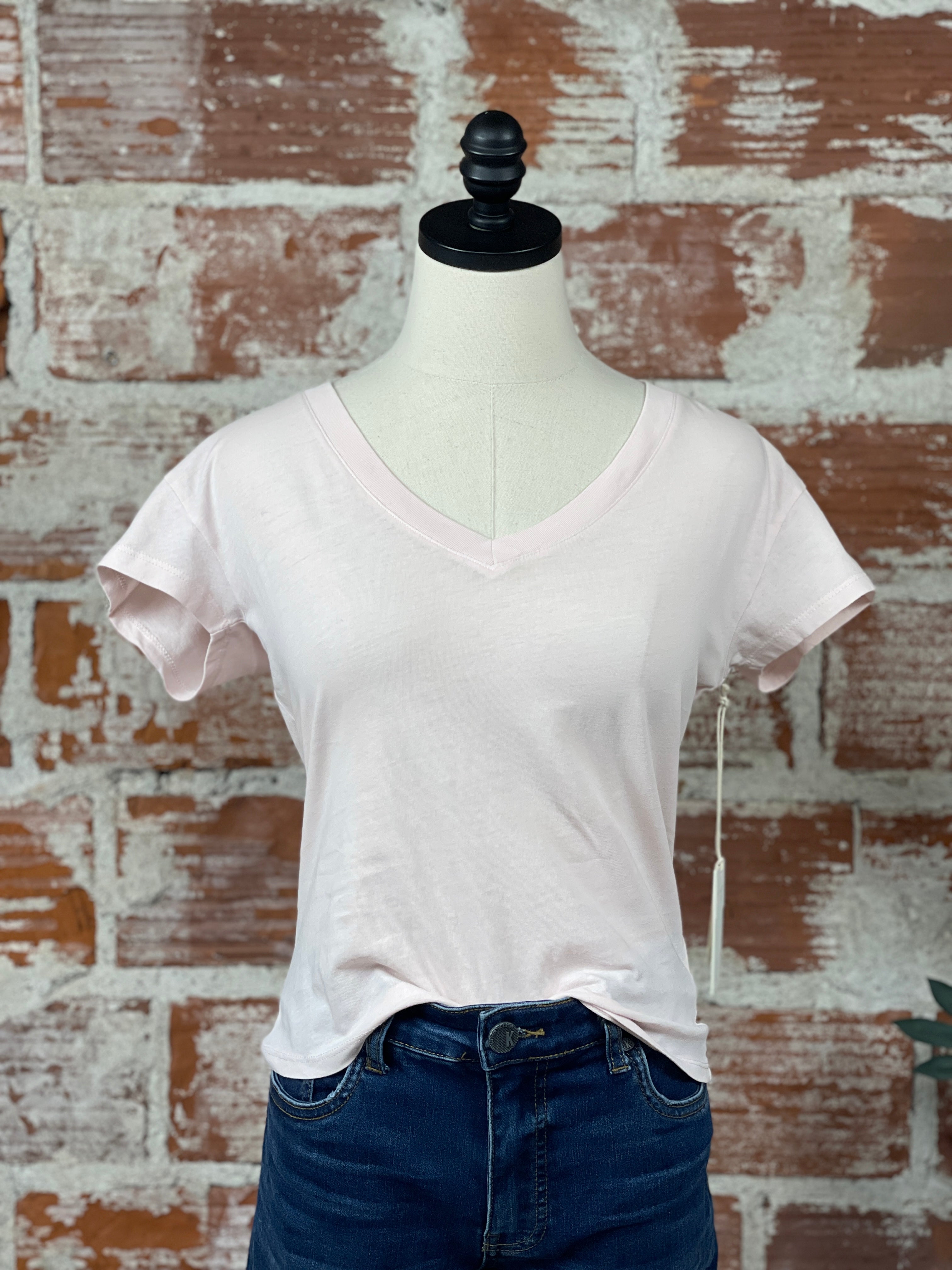 Z Supply Modern V-Neck Tee in Pink-122 - Jersey Tops S/S (Jan - June)-Little Bird Boutique