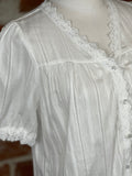 Lace Button Front Top in Off White-111 Woven Tops - Short Sleeve-Little Bird Boutique