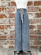 Eldridge Pants in Washed Denim-220 Pants-Little Bird Boutique