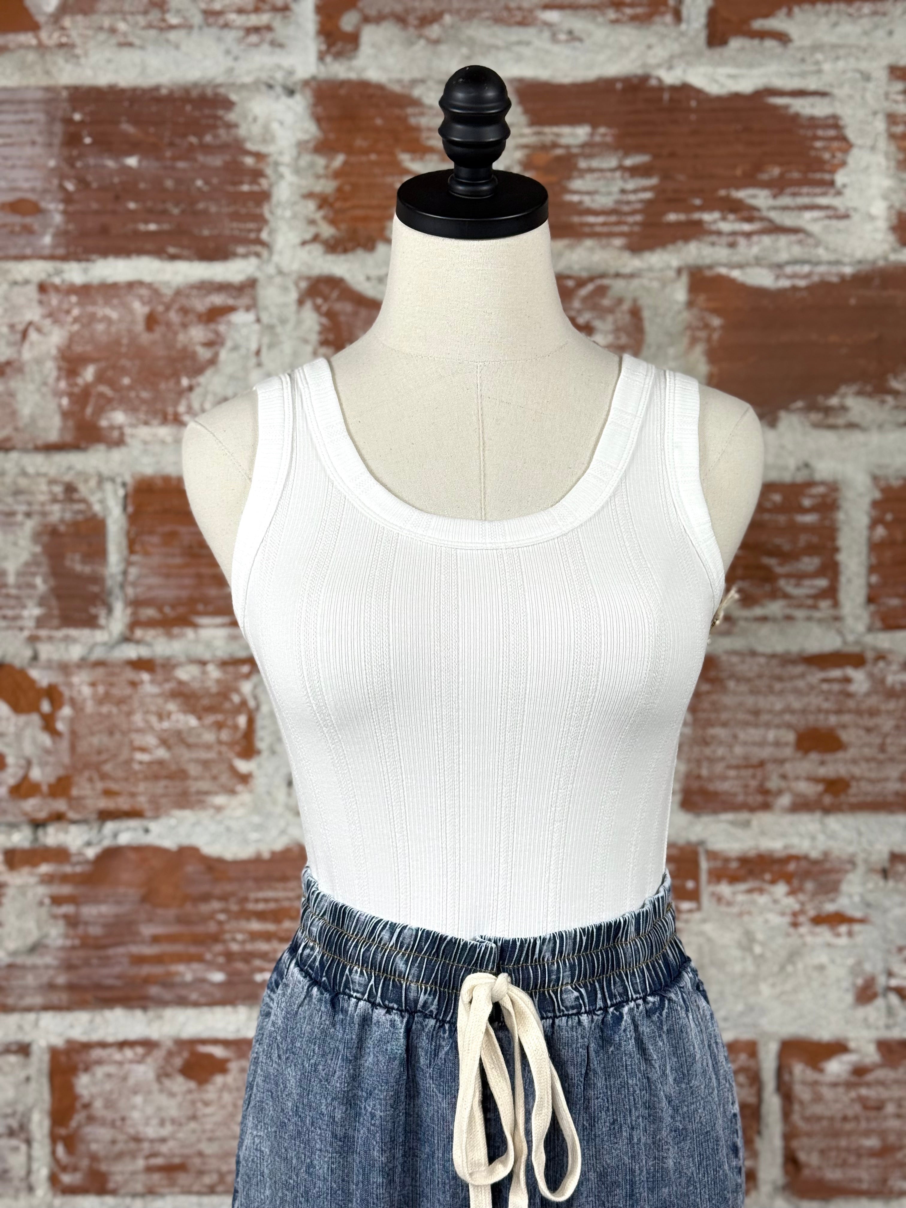 Carve Designs Ever Tank in Cloud-122 - Jersey Tops S/S (Dec - May)-Little Bird Boutique