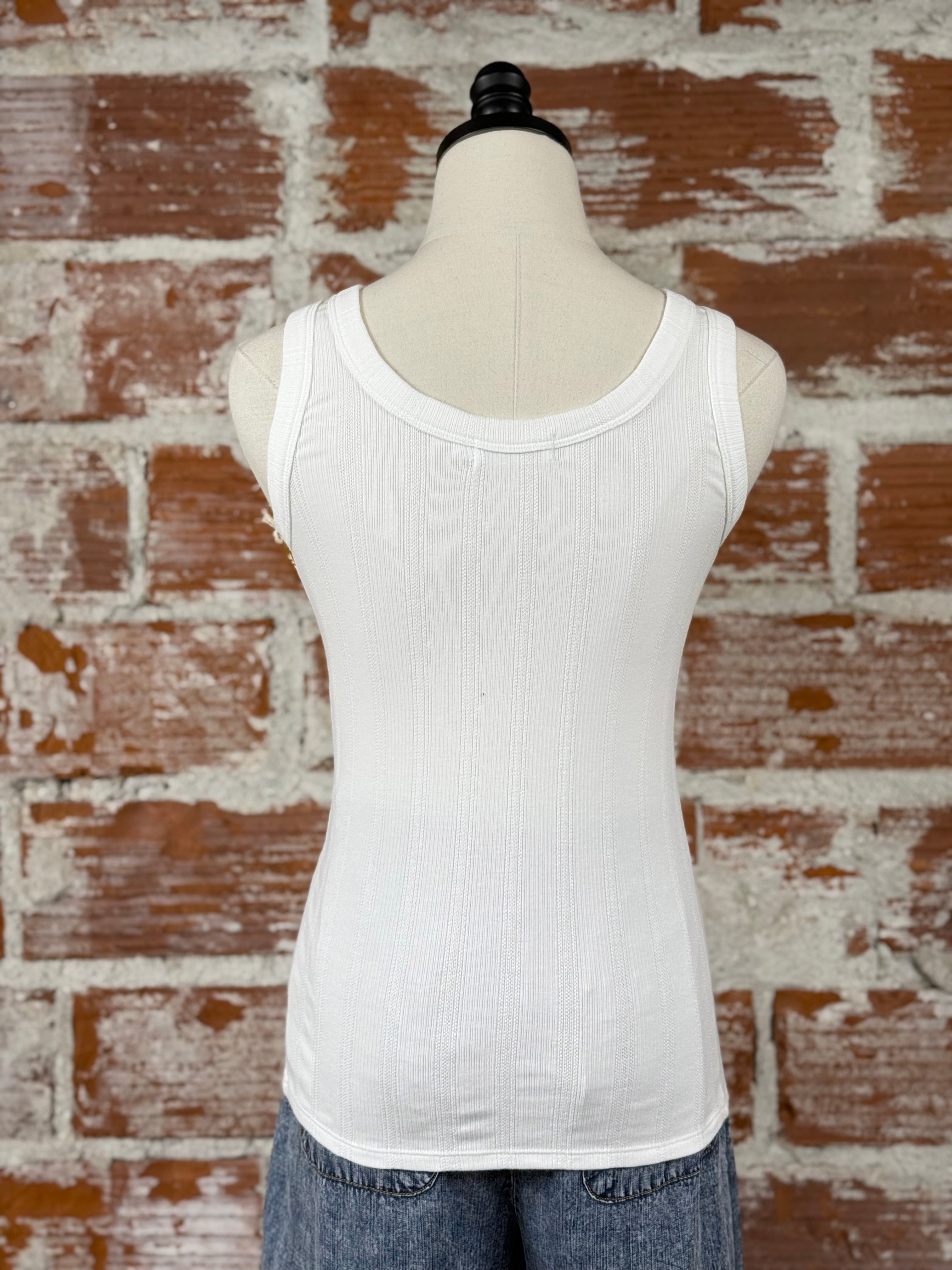Carve Designs Ever Tank in Cloud-122 - Jersey Tops S/S (Dec - May)-Little Bird Boutique