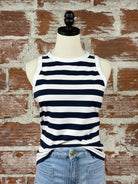 Jak and Rae Rios Tank in Navy and White Stripe-122 - Jersey Tops S/S (Dec - May)-Little Bird Boutique