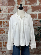 Dear John Foster Shacket in White-144 Shackets-Little Bird Boutique