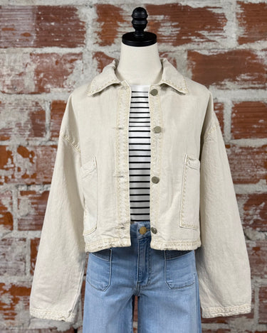 Oat New York Whipstitch Jacket in Oatmeal-141 Outerwear Coats & Jackets-Little Bird Boutique