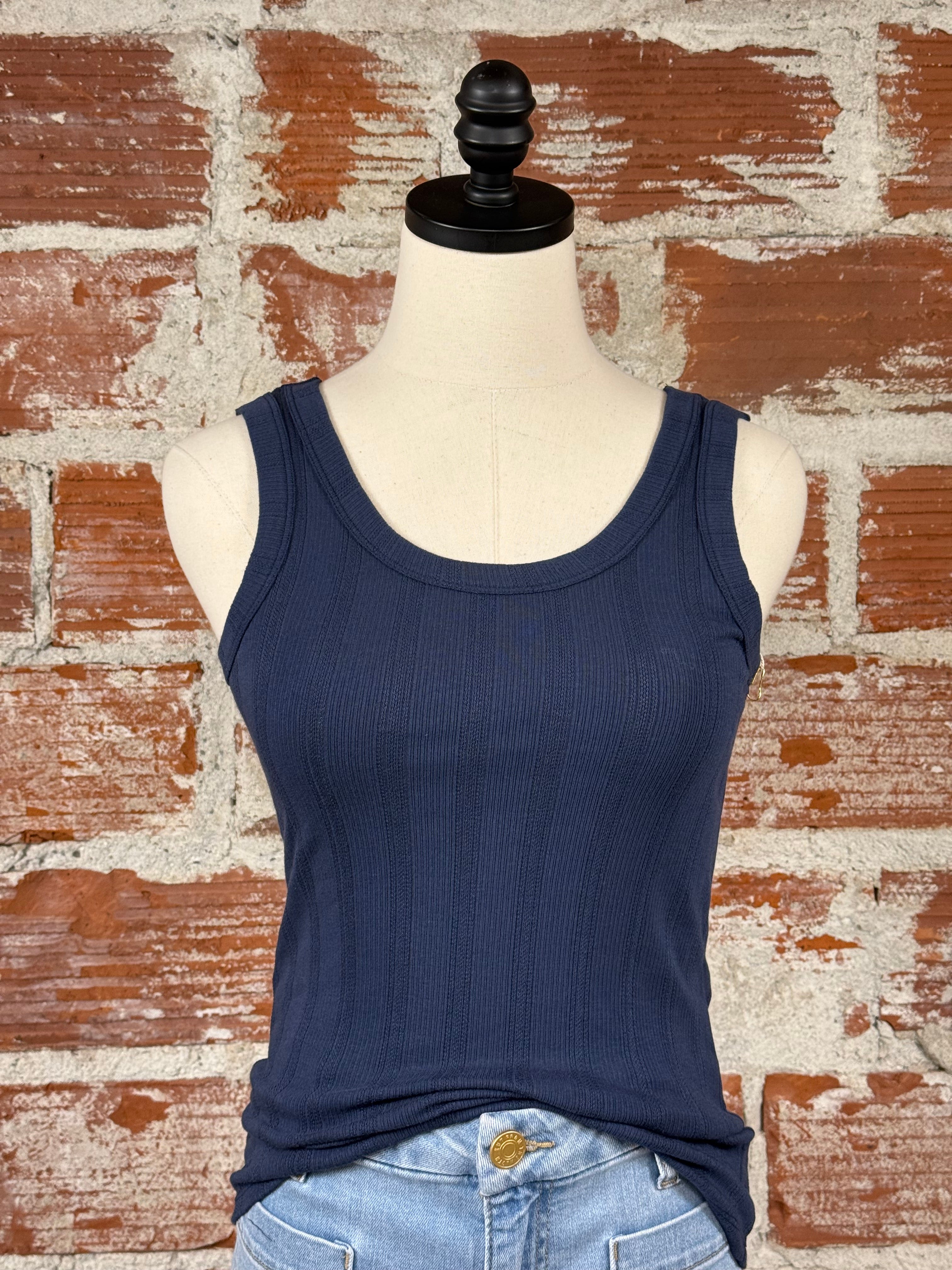 Carve Designs Ever Tank in Navy-122 - Jersey Tops S/S (Dec - May)-Little Bird Boutique