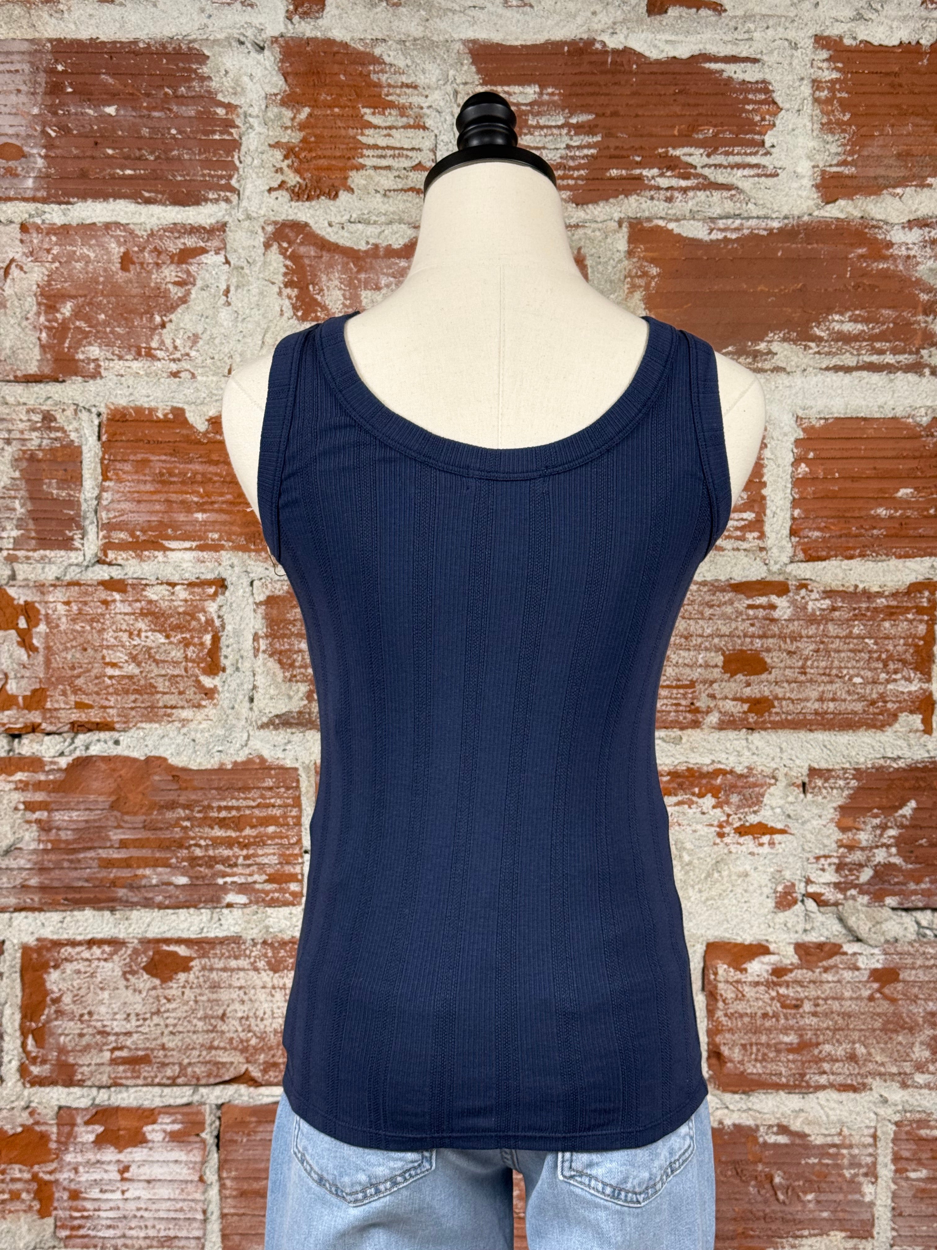 Carve Designs Ever Tank in Navy-122 - Jersey Tops S/S (Dec - May)-Little Bird Boutique