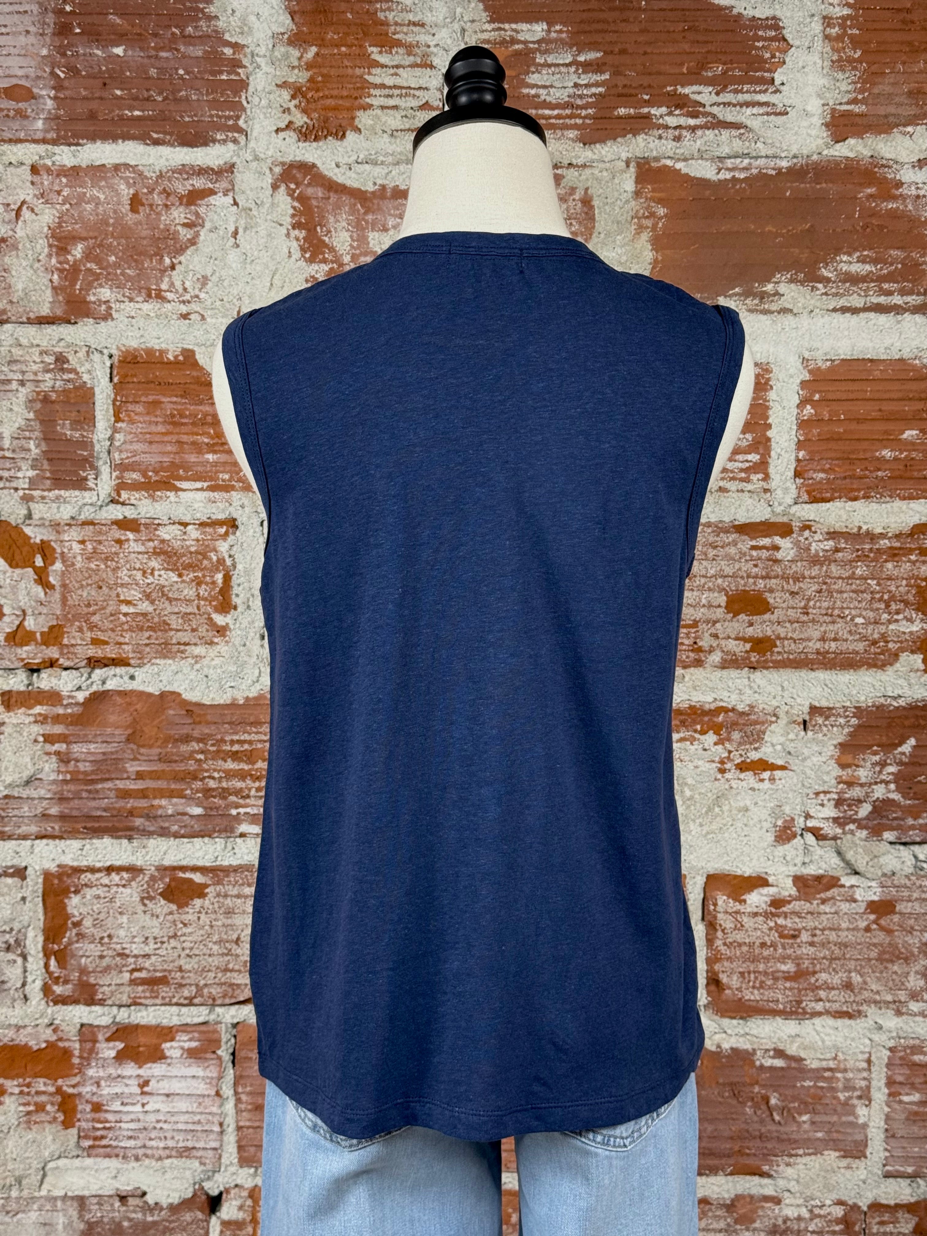 Carve Designs Larisa Hemp Tank in Navy