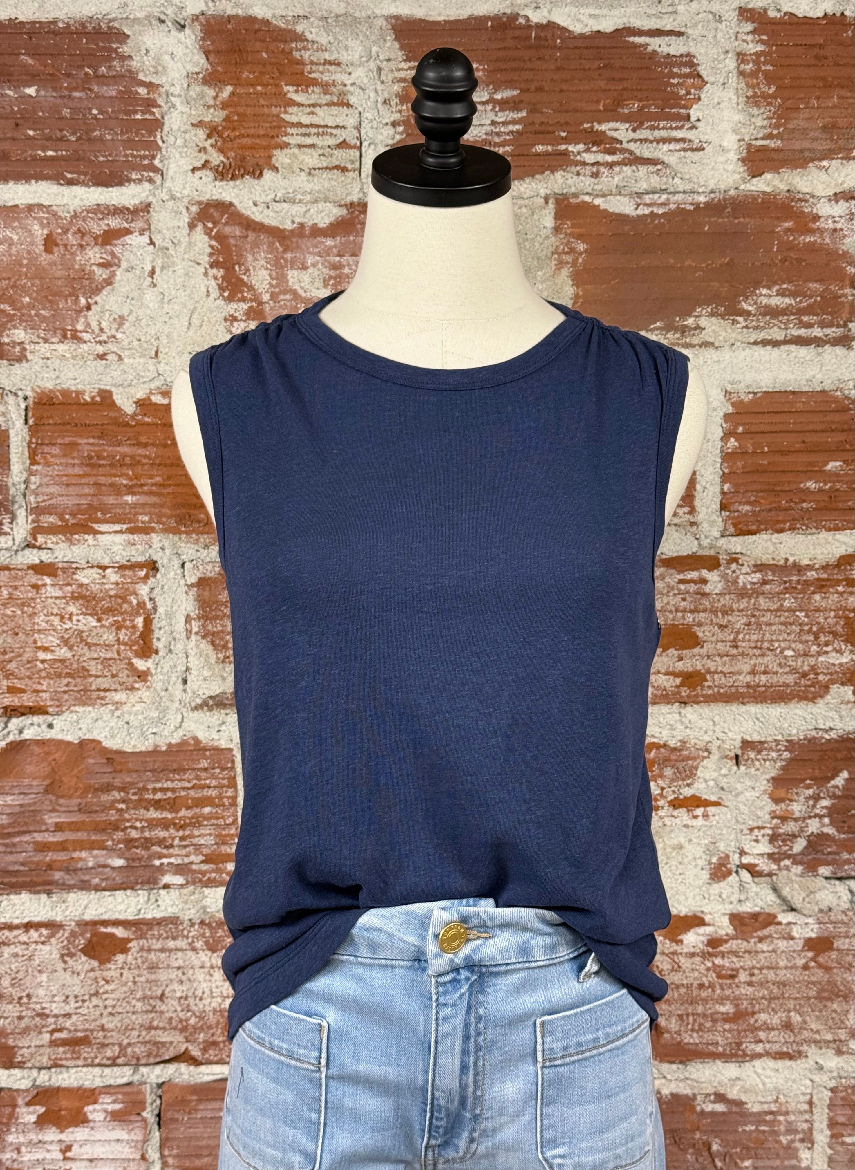 Carve Designs Larisa Hemp Tank in Navy-122 - Jersey Tops S/S (Dec - May)-Little Bird Boutique