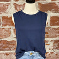 Carve Designs Larisa Hemp Tank in Navy-122 - Jersey Tops S/S (Dec - May)-Little Bird Boutique