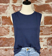 Carve Designs Larisa Hemp Tank in Navy-122 - Jersey Tops S/S (Dec - May)-Little Bird Boutique