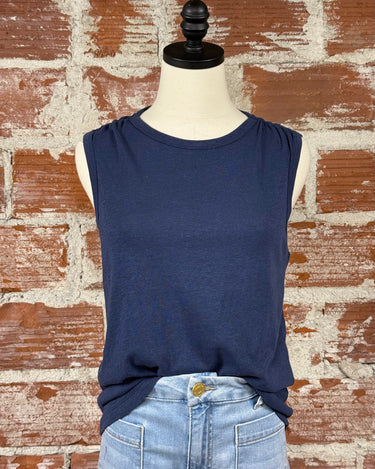 Carve Designs Larisa Hemp Tank in Navy-122 - Jersey Tops S/S (Dec - May)-Little Bird Boutique
