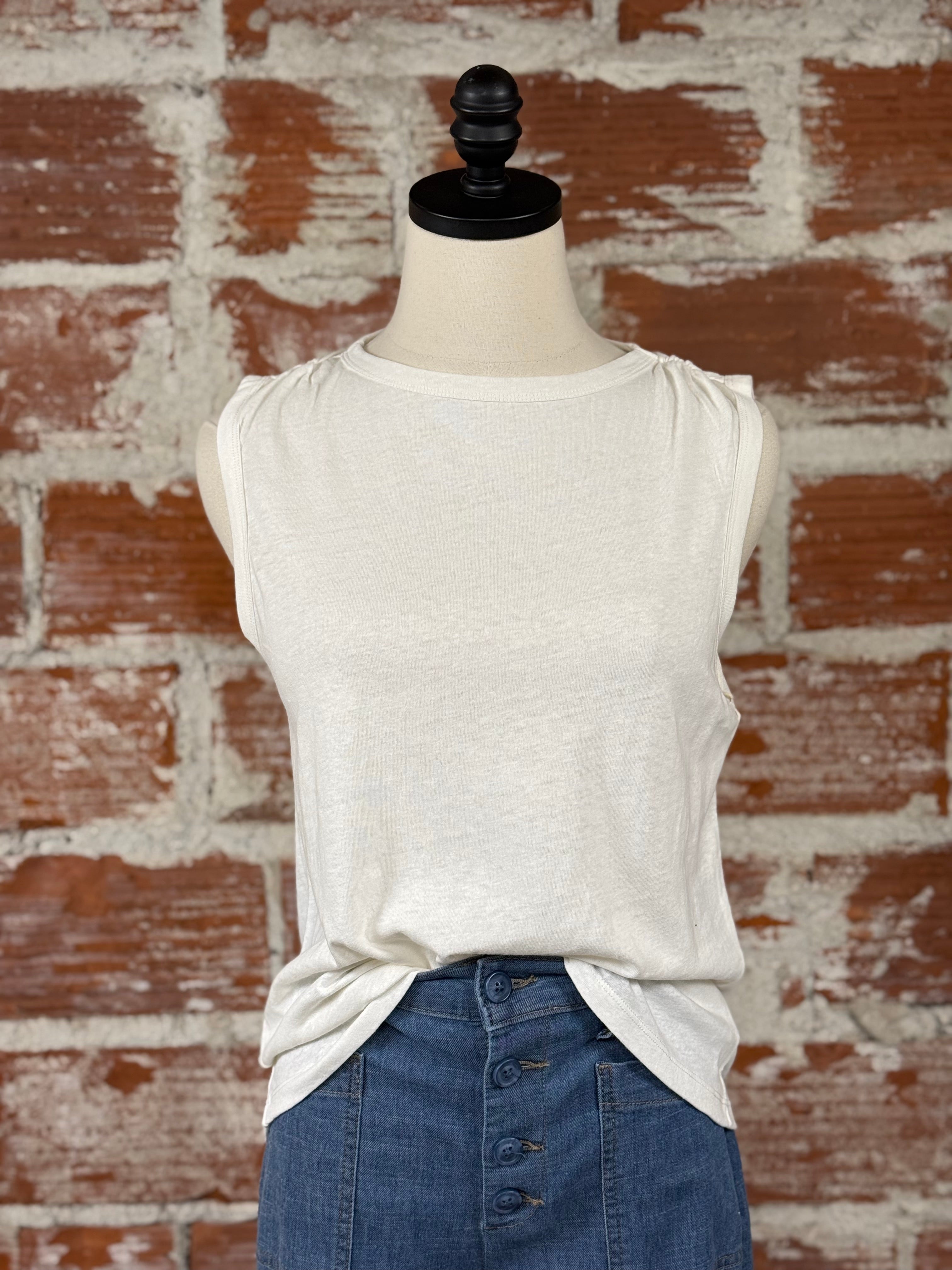 Carve Designs Larisa Hemp Tank in Cloud-122 - Jersey Tops S/S (Dec - May)-Little Bird Boutique