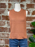 Chloe Crochet Sweater Vest in Poppy-130 Sweaters-Little Bird Boutique