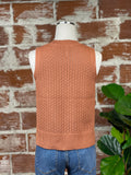 Chloe Crochet Sweater Vest in Poppy-130 Sweaters-Little Bird Boutique