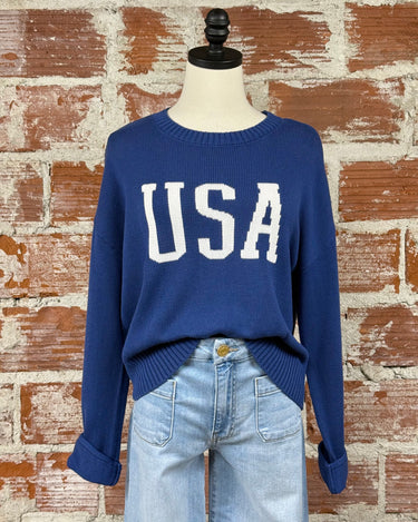 Z Supply Sienna USA Sweater in Yacht Blue-132 - Sweaters S/S (Dec - May)-Little Bird Boutique