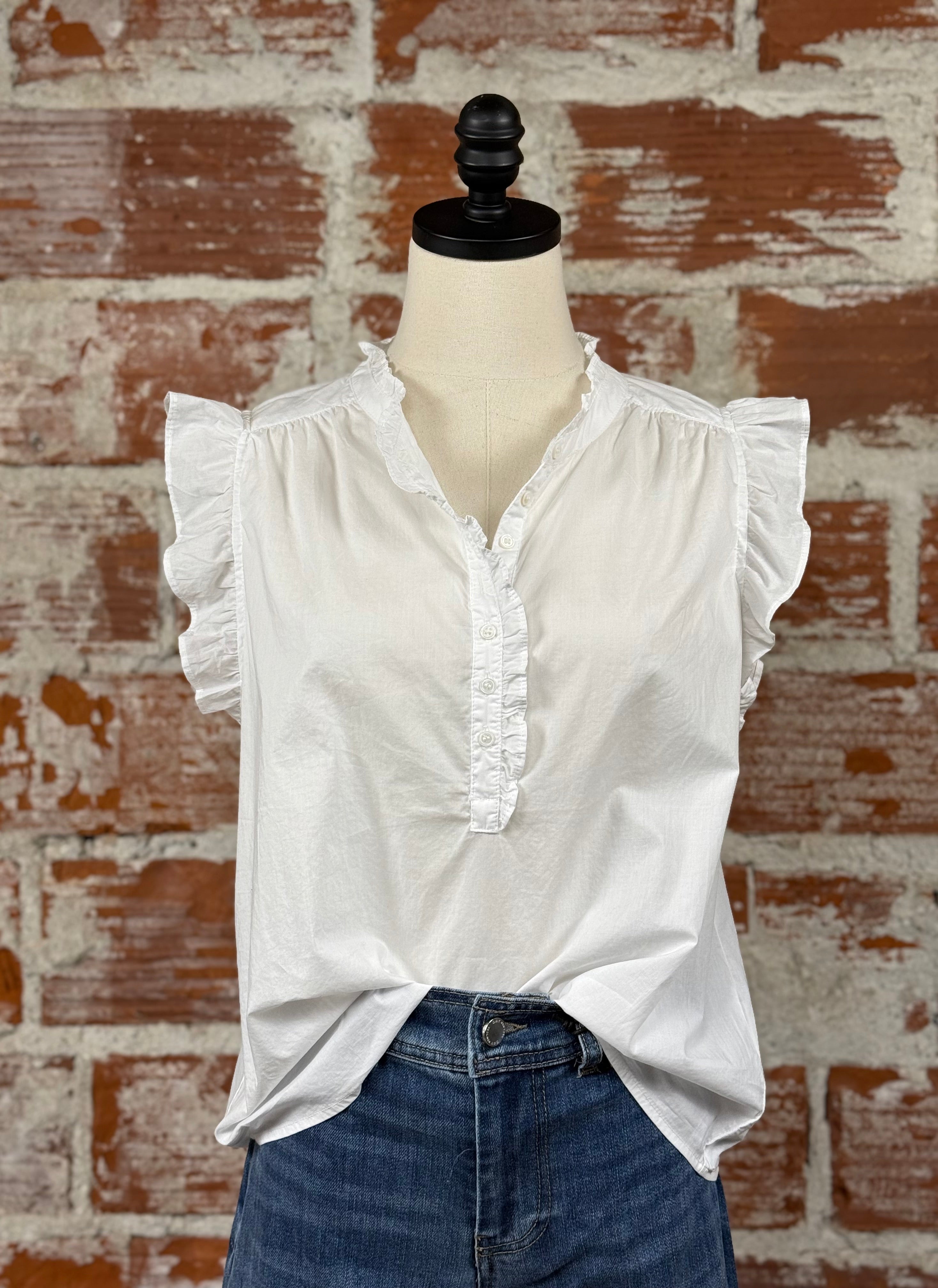 Dear John Chatra Top in White-122 - Jersey Tops S/S (Dec - May)-Little Bird Boutique