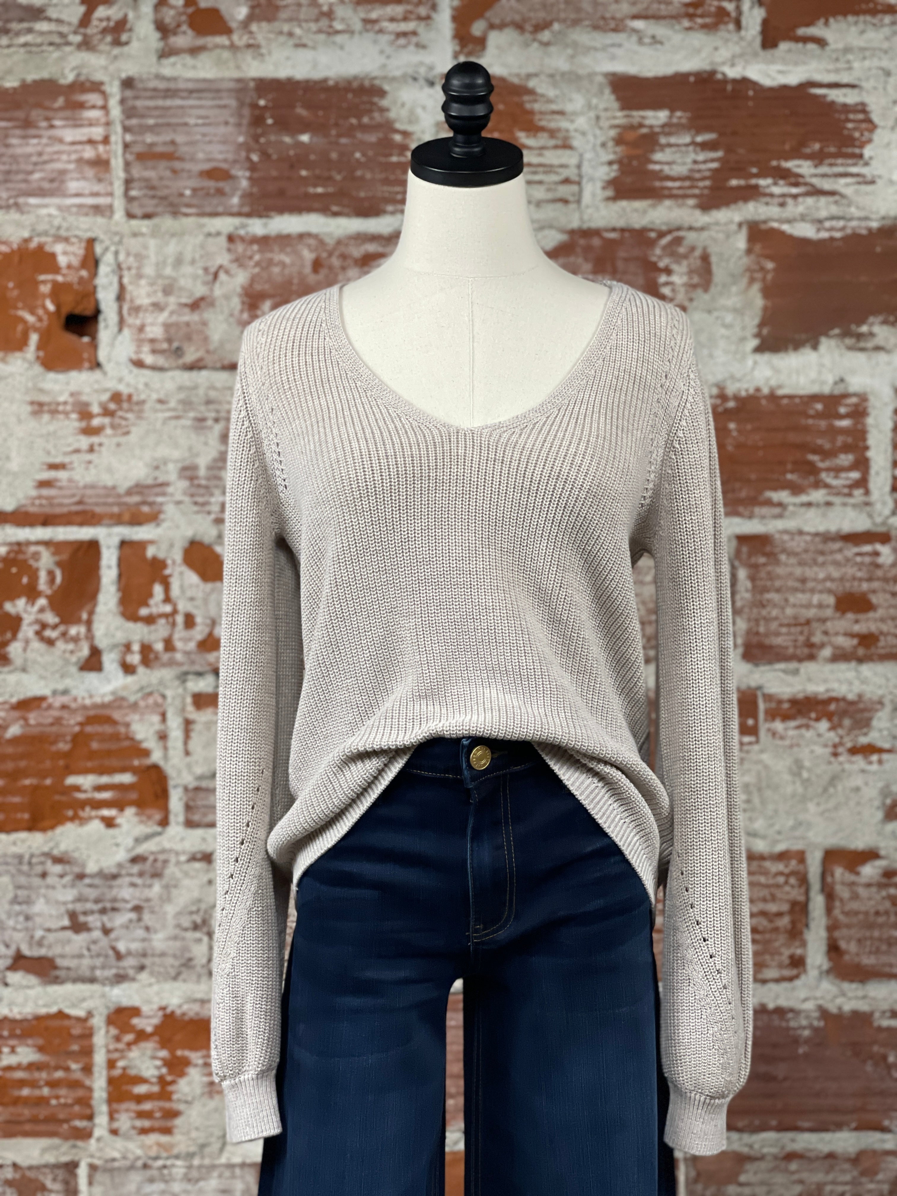 Gentle Fawn Hailey Sweater in Heather Taupe-132 - Sweaters S/S (Jan - June)-Little Bird Boutique