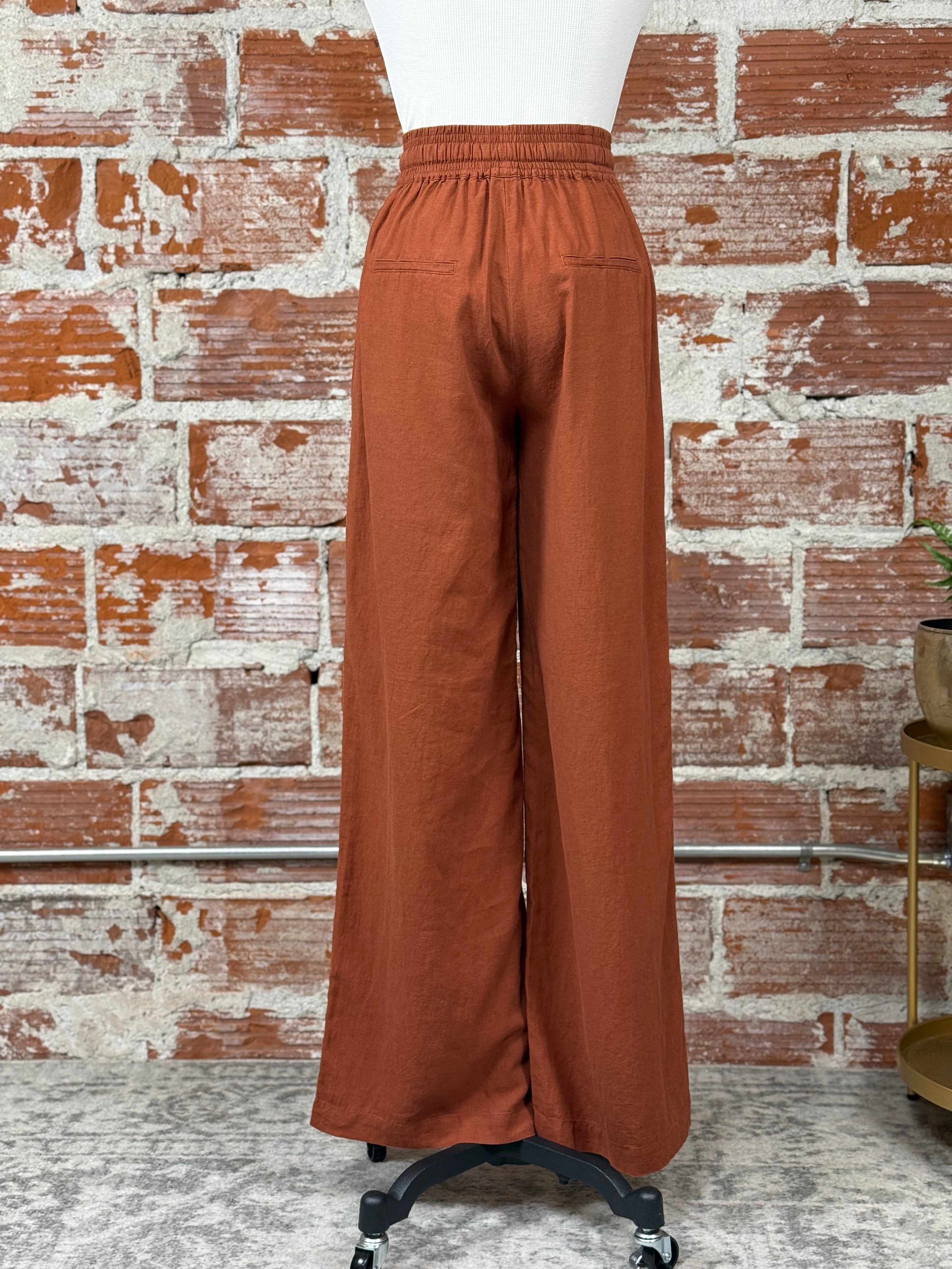 Ina Pants in Rust-220 Pants-Little Bird Boutique