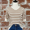 Luanna Sweater in Rust Stripe-132 - Sweaters S/S (Dec - May)-Little Bird Boutique
