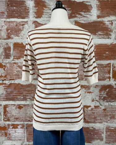 Luanna Sweater in Rust Stripe-132 - Sweaters S/S (Dec - May)-Little Bird Boutique