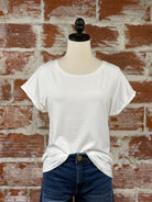 Pamila Top in Optical White-122 - Jersey Tops S/S (Dec - May)-Little Bird Boutique