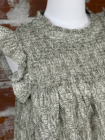 THML Sleeveless Ruffle Top in Olive
