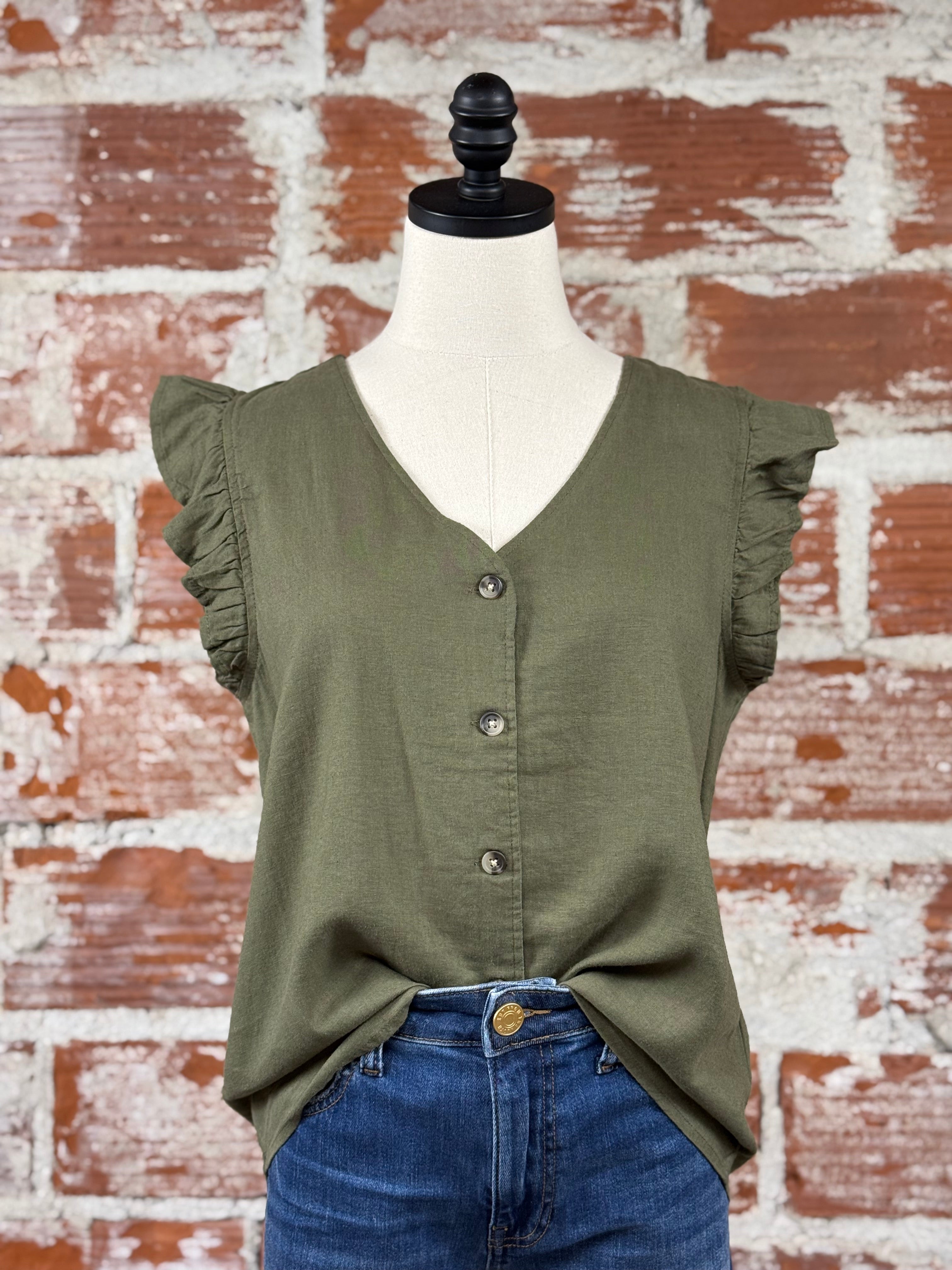 Farrah Top in Kalamata-112 - Woven Top S/S (Dec - May)-Little Bird Boutique