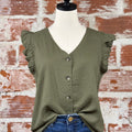 Farrah Top in Kalamata-112 - Woven Top S/S (Dec - May)-Little Bird Boutique